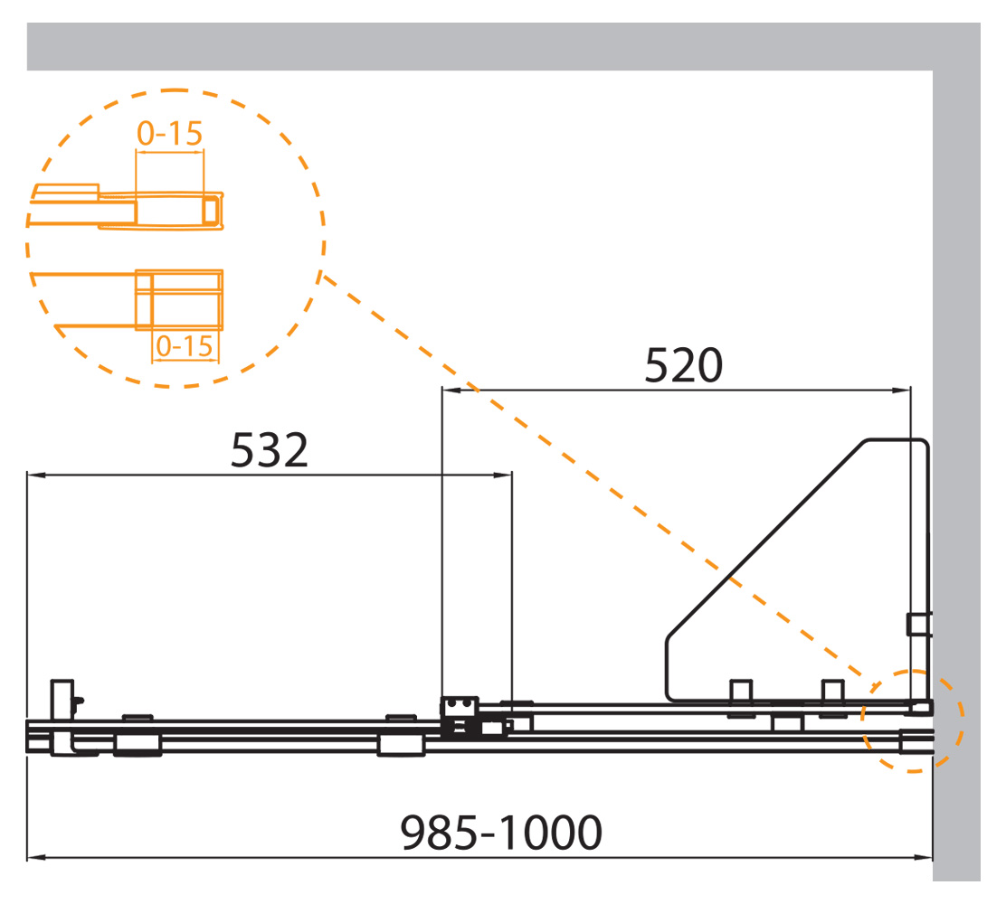 Шторка на ванну с полками CEZARES STREAM-VFS-11-90/150-C-Cr