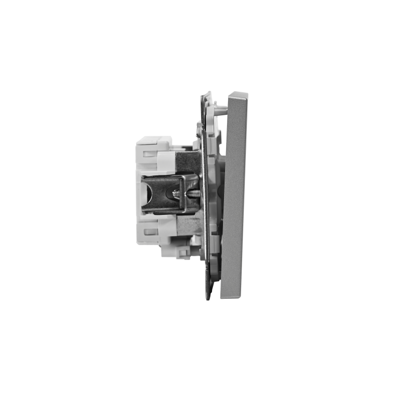 Выключатель кнопочный 1-кл. ArtGallery 10А с подсветкой механизм алюм. SE GAL000316