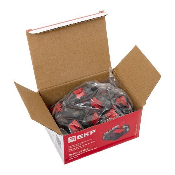 Клемма строительно-монтажная СМК 221-612 2-проводная 0.5-4.0(6)кв.мм с рычагом (уп.50шт) PROxima EKF plc-smk-221-612