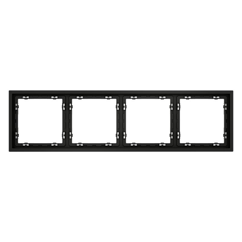 Рамка 4-м S70 пластик. черн. матов. Voltum VLS100408