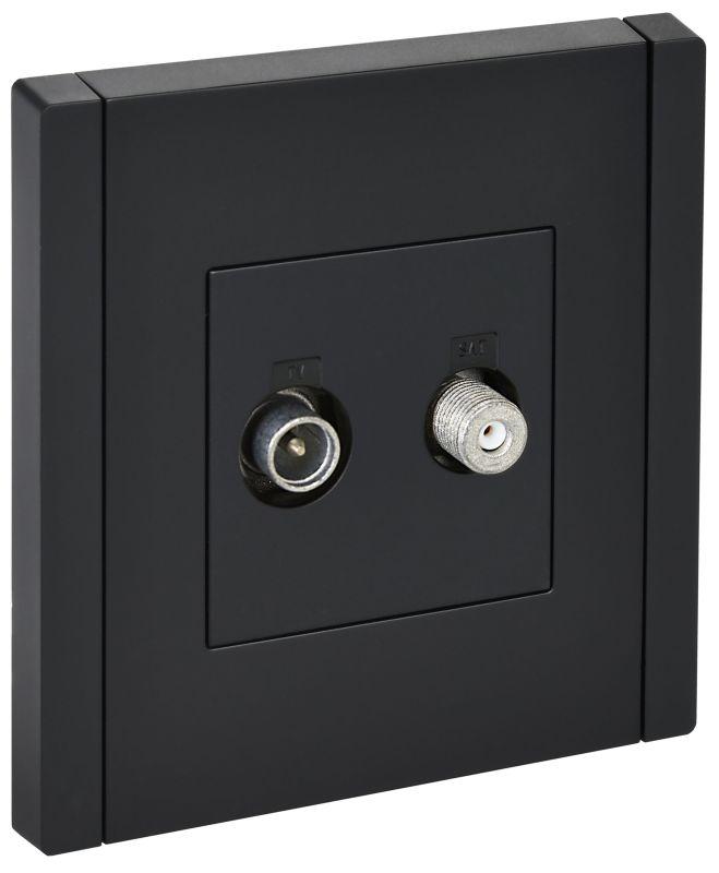 Розетка 2-м TV+SAT FORTE&PIANO FP138 черн. IEK FP-AF20-O-K02