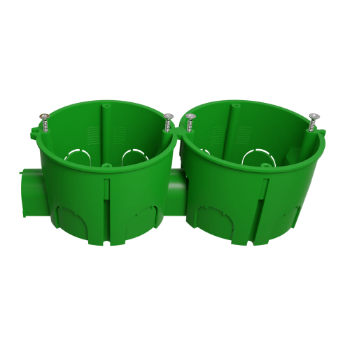 Коробка установочная 68х45мм для твердых стен с саморезами один стыковочный узел IP20 зел. KUTS1-68-45-green Эра Б0061164