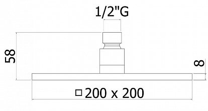 Верхний душ 200x200 8мм SYNCRO, антикальций хром