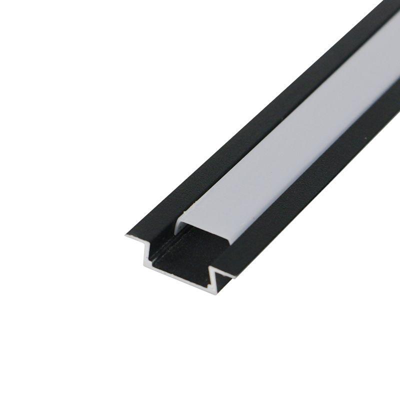 Комплект врезного алюм. профиля с рассеив. 22х6мм 1м черн. Rexant 146-405-2