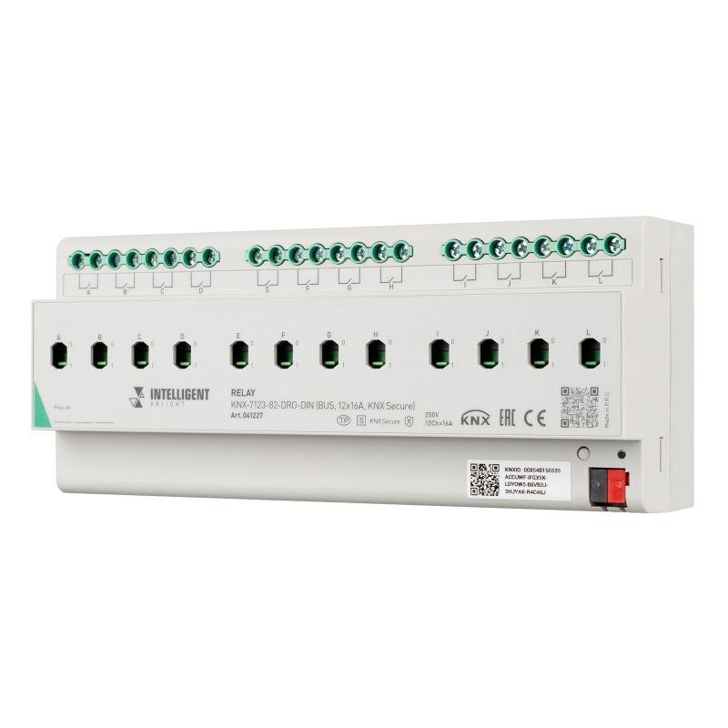 Модуль релейный KNX-7123-82-DRO-DIN (BUS 12х16А KNX Secure) IP20 пластик INTELLIGENT ARLIGHT 041227