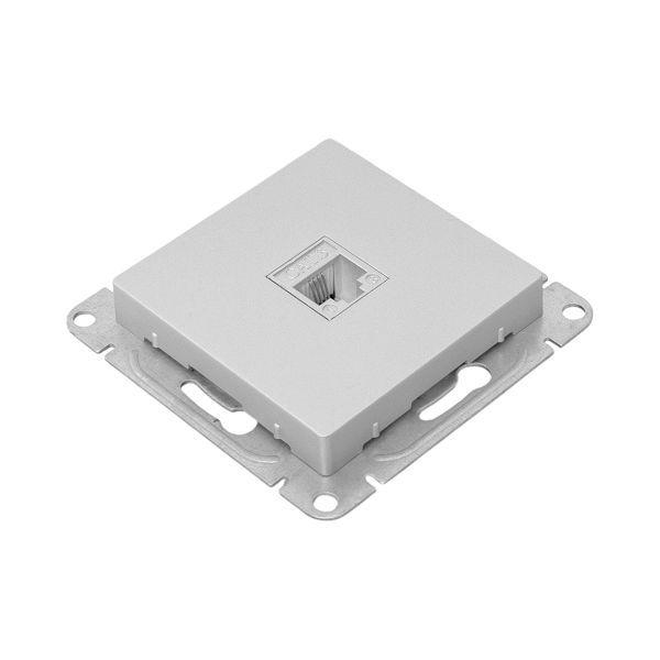 Розетка телефонная 1-м СП Эпика RJ11 механизм алюм. EKF UP1-SOA-RJ11