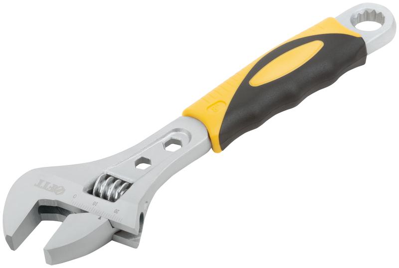 Ключ разводной "Классик" шкала увелич. захват прорезин. ручка 200мм 28мм FIT 70152