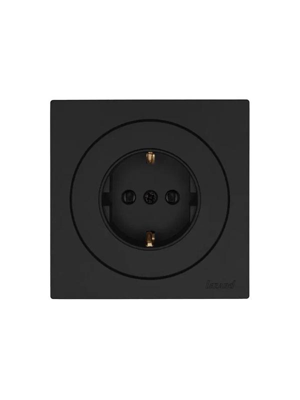 Розетка 1-м OSEN IP20 16А с защ. шторками ПБТ механизм черн. бархат LEZARD 743-4288-124B