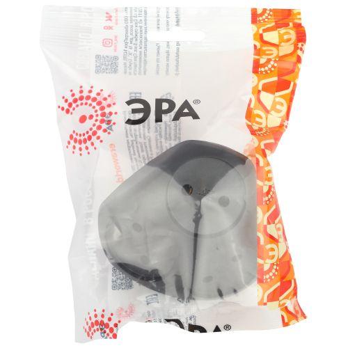 Разветвитель электрический SPx-3-B на 3 розетки без заземл. 10А черн. Эра Б0059721