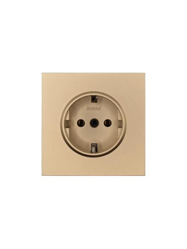 Розетка 1-мест. с/з ПБТ СП ZIMA IP20 10А безвинт. зажим зол. LEZARD 704-3688-122BQC