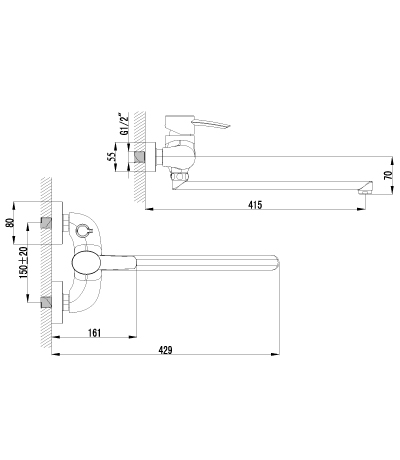 Смеситель для ванны Lemark Atlantiss (LM3217C)