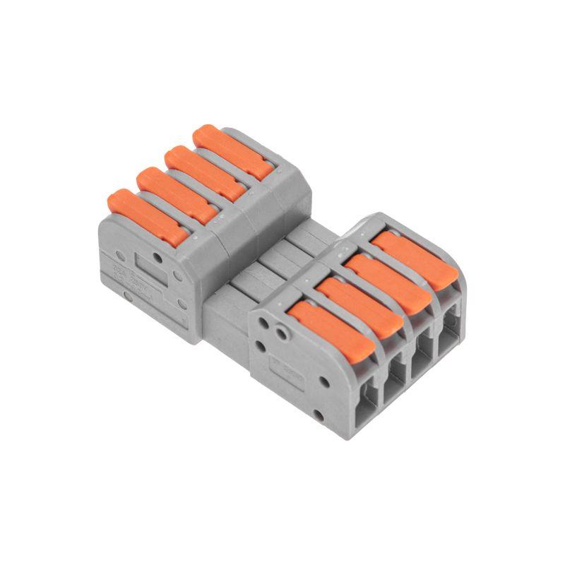 Клемма СМК 222-424R проходная разъемная 4 полюса сер. 0.2-2.5/4кв.мм Rexant 07-5264