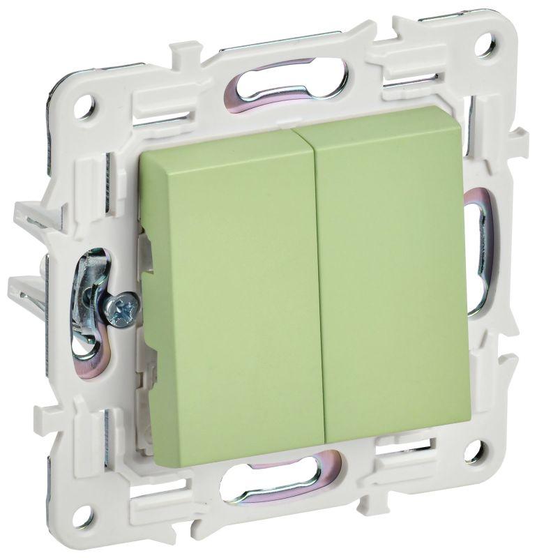 Выключатель перекрестный 2-кл. SKANDY 10А SK-V06G мятный IEK SK-V23-0-10-K06