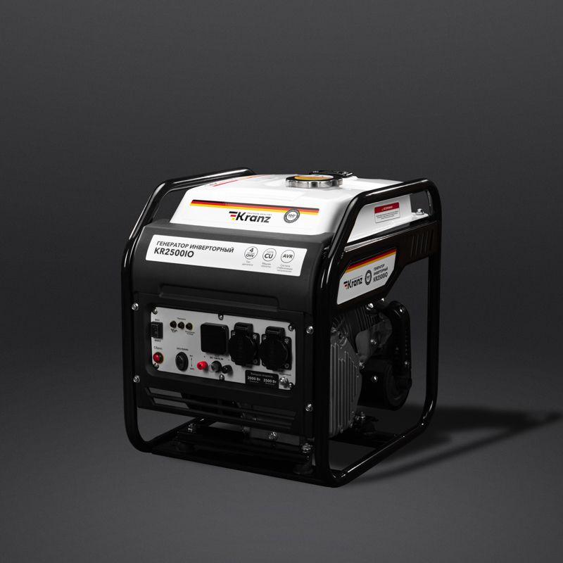 Генератор инверторный KR2500IO 2.5кВт 230В 7л открытый корпус ручной старт KRANZ KR-16-1142