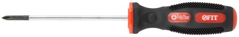Отвертка "Универсал" CrV сталь прорезиненная ручка профи 3х75мм РН0 FIT 55102