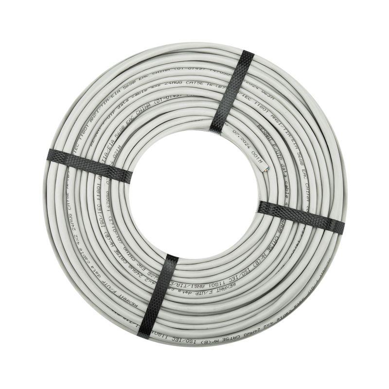 Кабель витая пара F/UTP кат.5E 4PR 24AWG PVC INDOOR SOLID сер. (уп.100м) Rexant 01-0143-100
