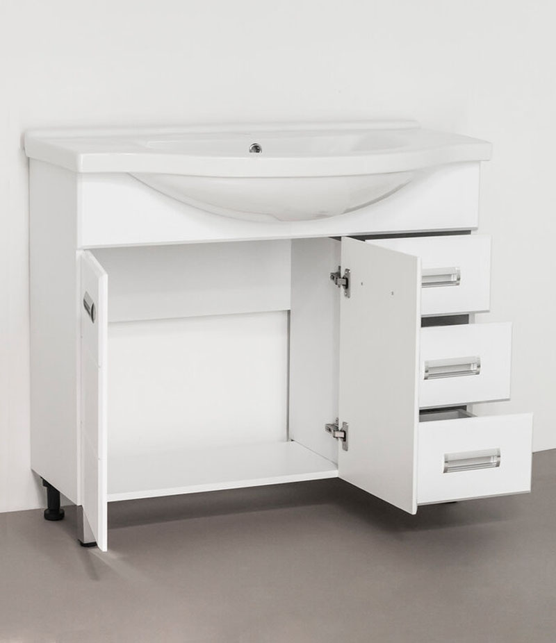 Тумба с раковиной Style Line Ирис 100 (3 ящ.) под умывальник Эльбрус 100