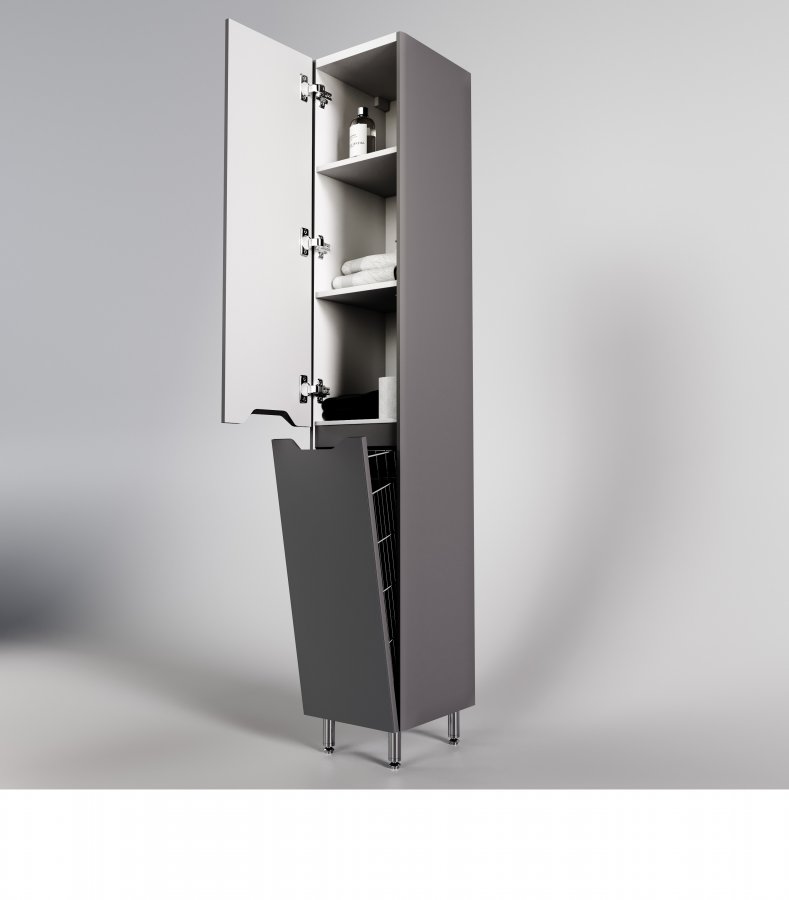 Колонна универсальная "Марелла L" с корзиной, Люкс антискрейтч серый, PLUS