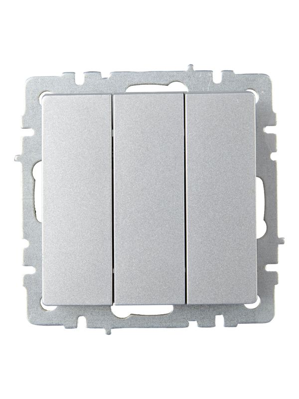 Выключатель 3-кл. СП BRITE ВС10-3-0-БрА 10А механизм алюм. IEK BR-V30-0-10-K47