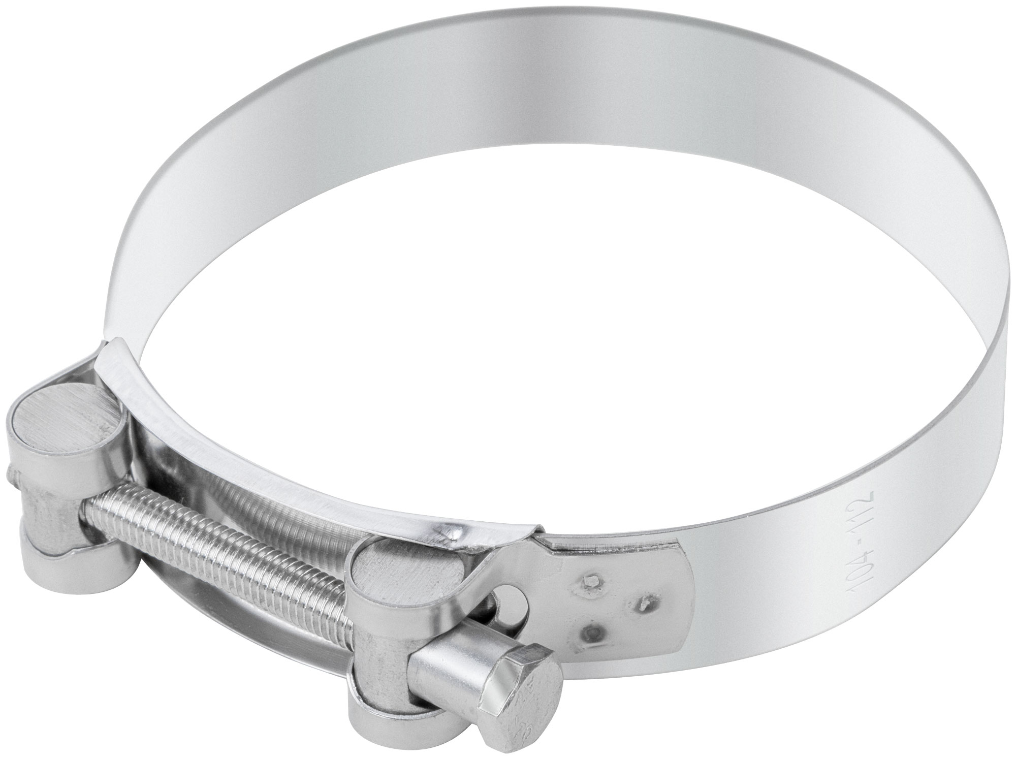 Хомут обжимной силовой шарнирный, нерж.сталь 104-112 мм