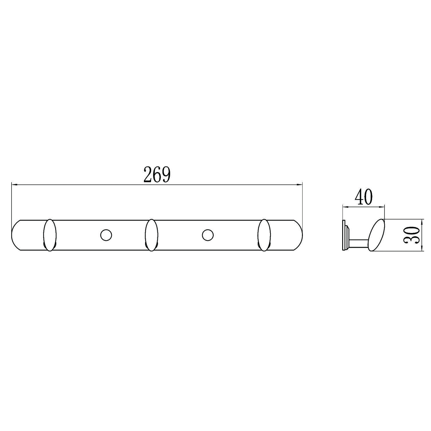 Планка с крючками Savol S-003253, хром