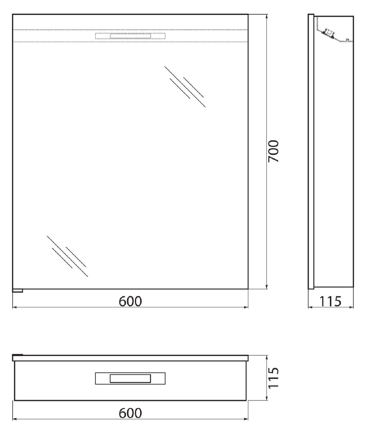 Зеркало-шкаф BelBagno SPC-1A-DL-BL-600