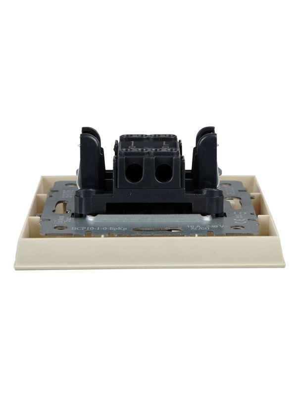 Выключатель 1-кл. СП BRITE ВСР10-1-0-БрКр 10А в сборе беж. IEK BR-V10-0-10-K10-F