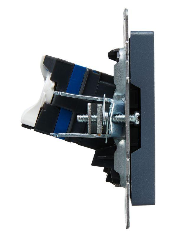 Розетка компьютерная двойн. СП RJ45 кат.6 BRITE РК11-2-БрМ механизм маренго IEK BR-K20-2-K35