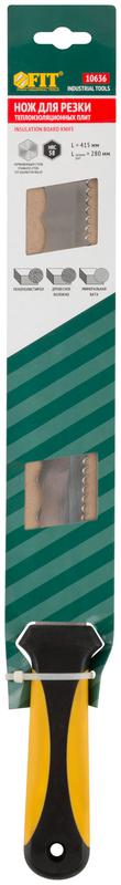 Нож для резки теплоизоляционных плит двустороннее лезвие 280х27мм нерж.сталь прорезин. ручка FIT 10636