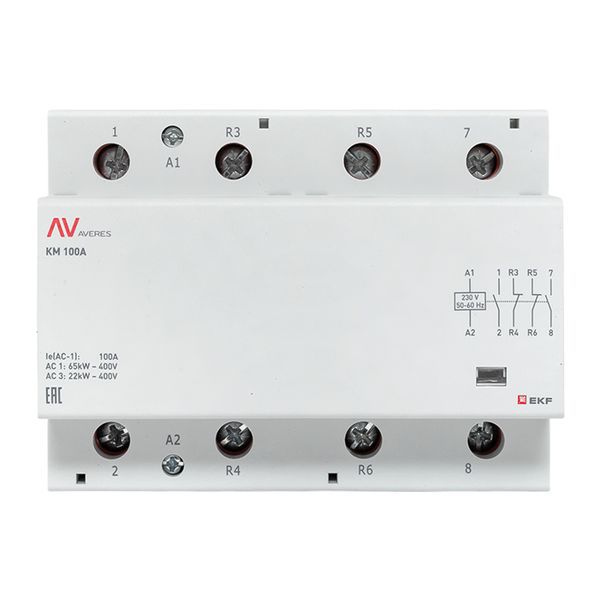 Контактор модульный КМ 100А 2NO+2NC 230В AC (6 мод.) AVERES EKF km-av-6-100-22-230V
