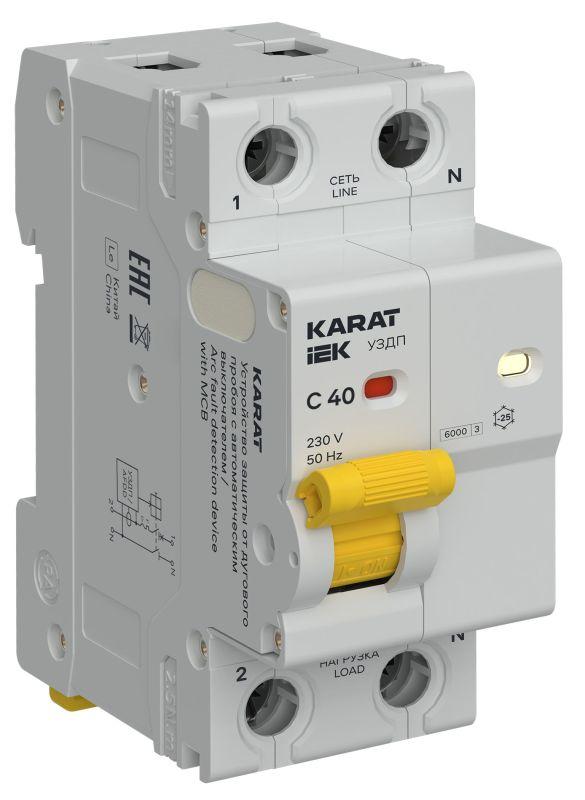 Устройство защиты от дугового пробоя с автоматическим выключателем (УЗДП) 1P+N C 40А KARAT IEK KA-DP11-1-040-C