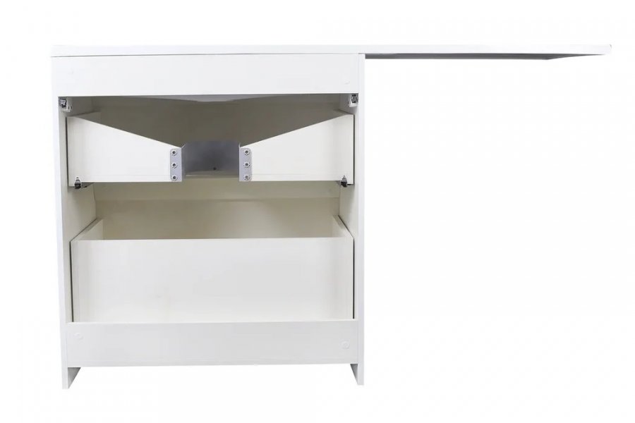 Тумба напольная "Даллас 140", Люкс белая, PLUS, ЭМАЛЬ