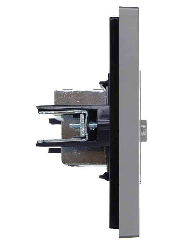 Розетка TV проходная FORTE&PIANO FP529 сталь IEK FP-A10-P-K46