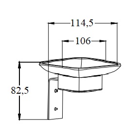 Мыльница CR-D01-04MB стеклянная с держателем из нержавеющей стали BOCH MANN, цвет черный