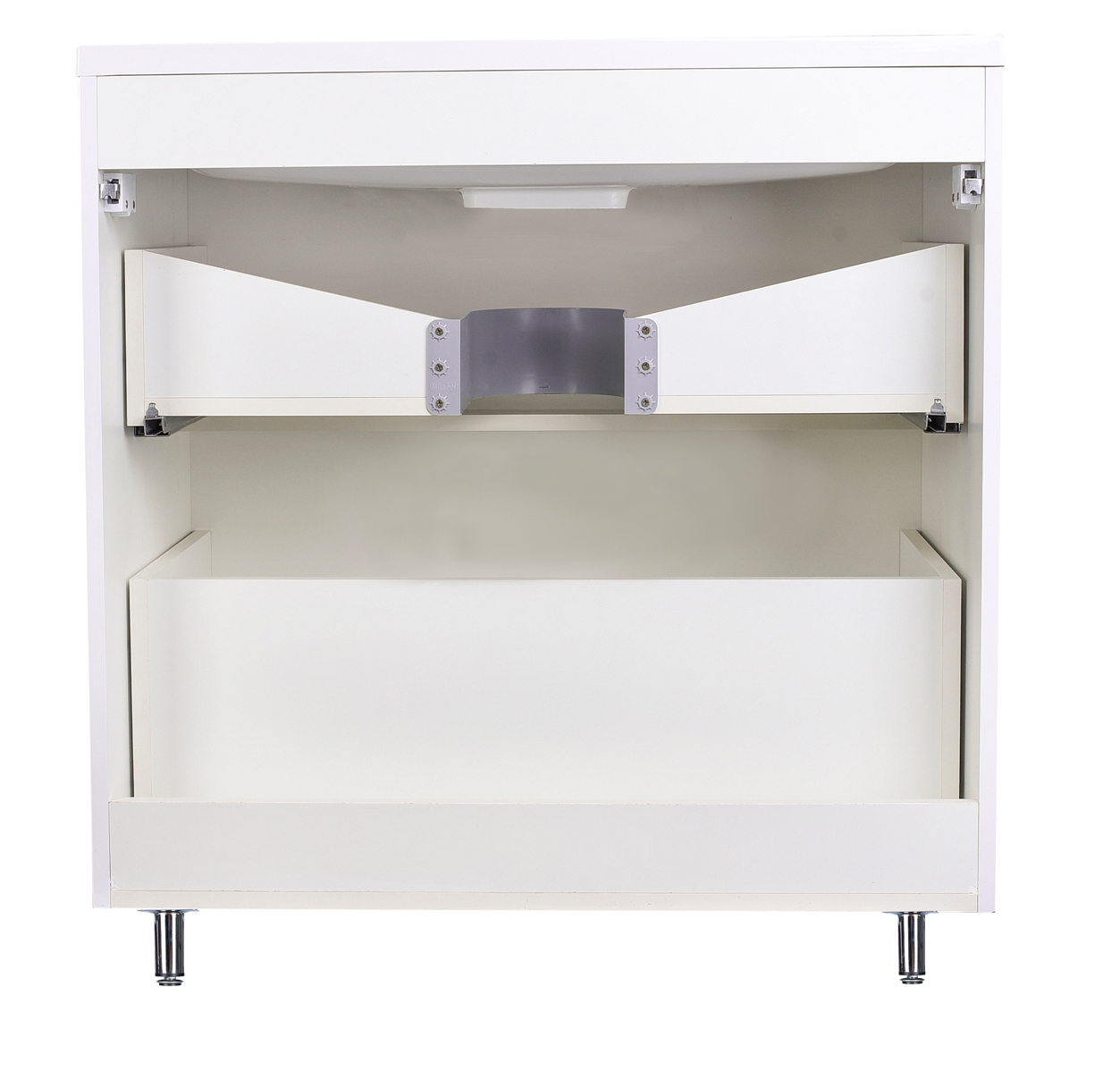 Тумба напольная "Каре 80" (2 ящ.) Люкс белая, PLUS