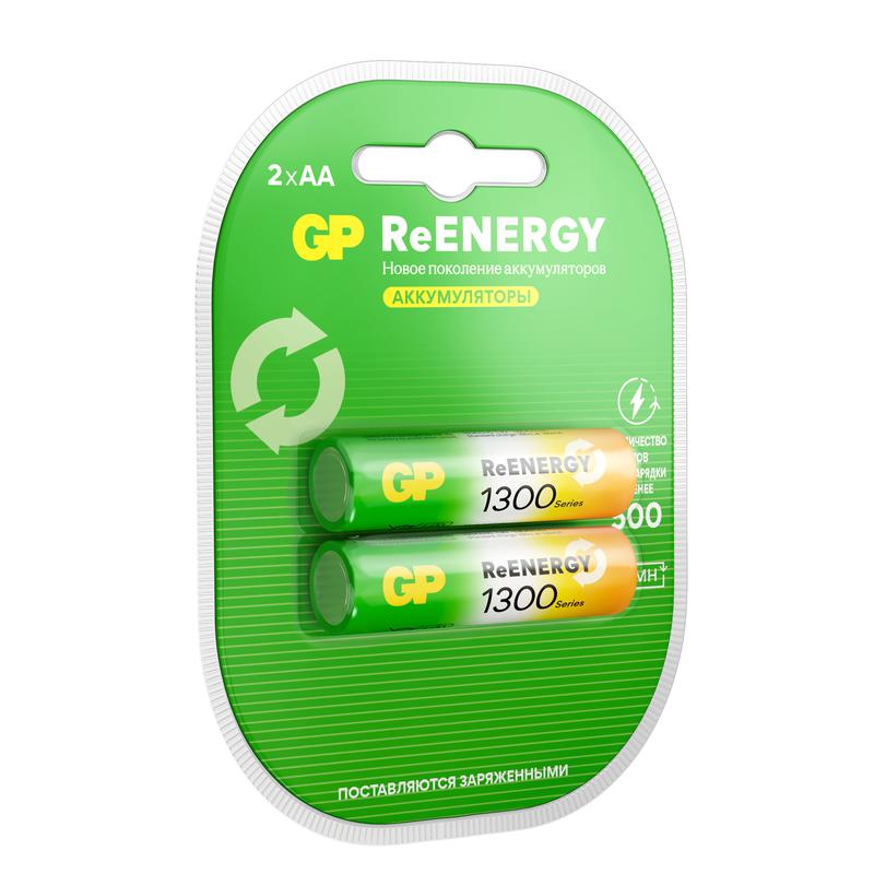 Аккумулятор AA/HR6 ReEnergy 1.2В 1300мА.ч (блист.2шт) GP 20281