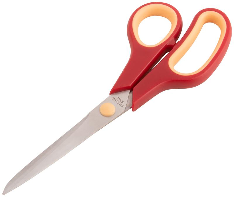Ножницы бытовые нержавеющие прорезиненные ручки толщина лезвия 2.0мм 215мм КУРС 67330