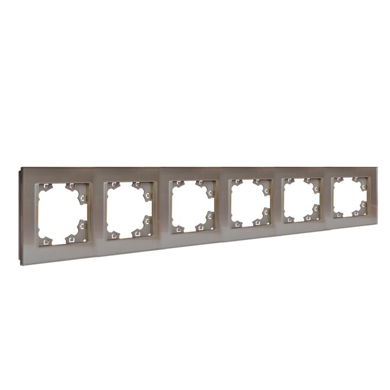 Рамка 6-м Афина стеклянная мокко UNIVersal 2289