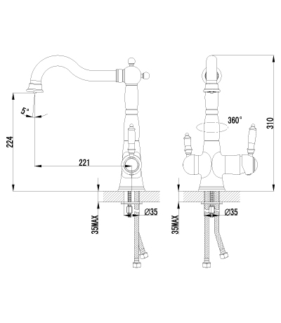 Смеситель для кухонной мойки Lemark Comfort (LM3065C)