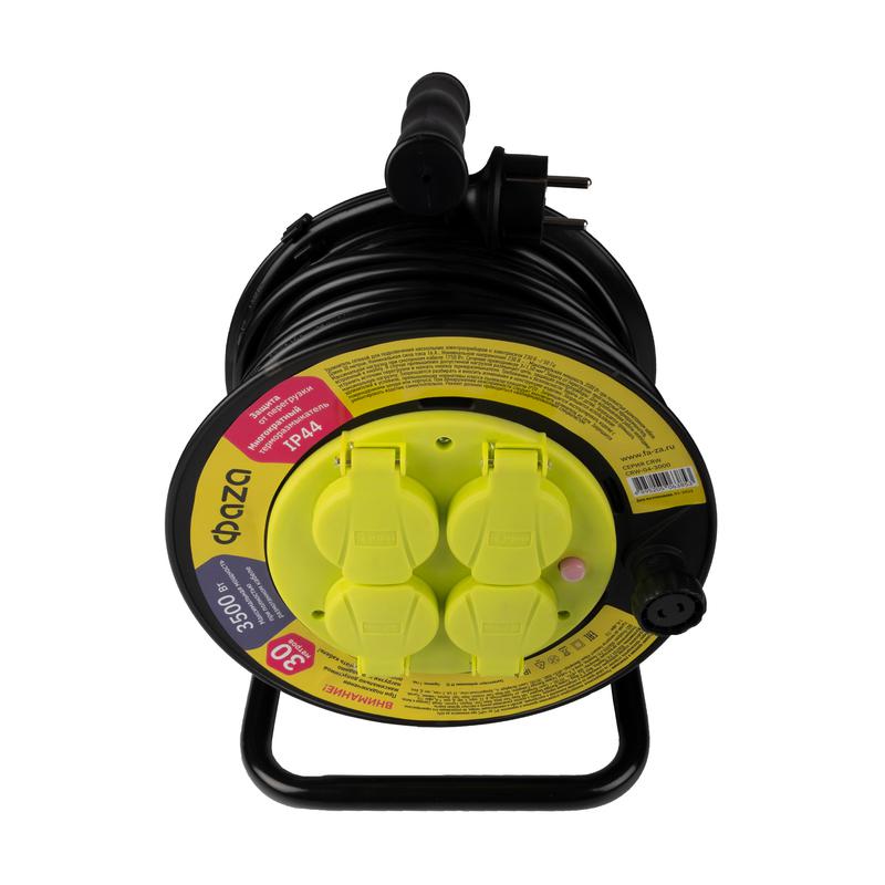 Удлинитель на катушке 4х30м с заземл. IP44 CRW-04-3000 ФАZА 5063853
