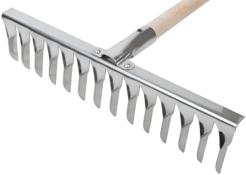 Грабли витой зуб нержавеющая сталь 14 зубьев с деревянным черенком FIT 76984