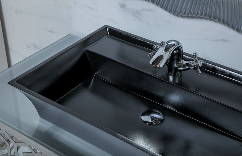 Раковина NeoArt черная (белая чаша)