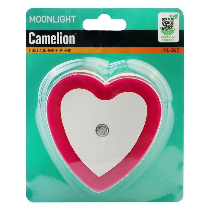 Светильник светодиодный ночник LED "Сердце" с фотосенсором 220В NL-263 Camelion 15381