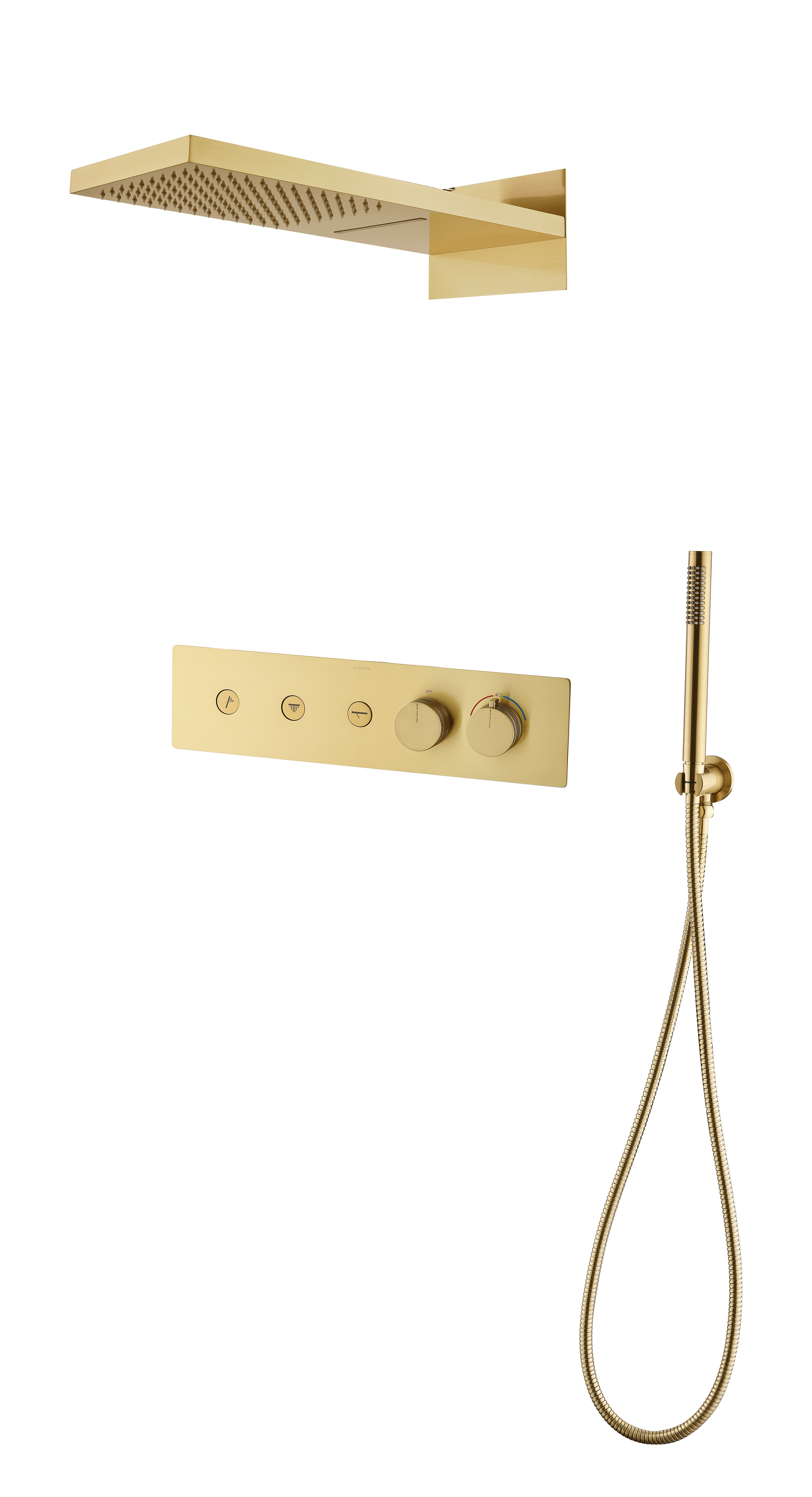 Встроенная душевая система FUSION, трехпозиционная MAT GOLD