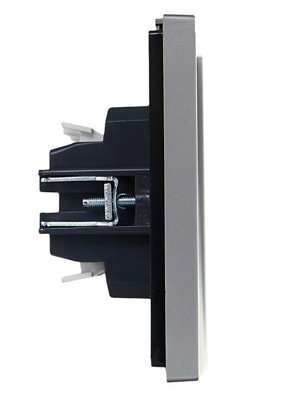 Выключатель проходной 2-кл. СП FORTE&PIANO 10А FP508 с индикацией сталь IEK FP-V22-1-10-1-K46