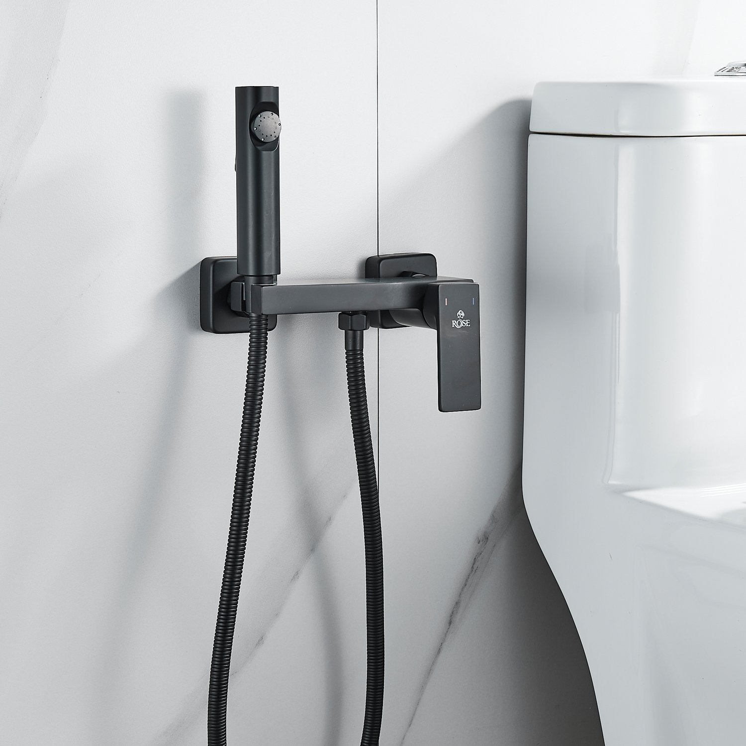 Гигиенический душ со смесителем Rose R1805H-1, черный