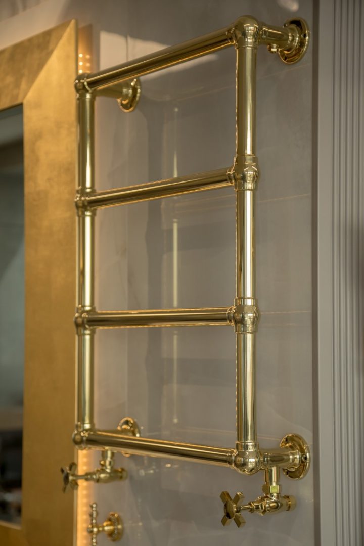 Полотенцесушитель водяной 750x500mm , золото (нерж.. сталь)