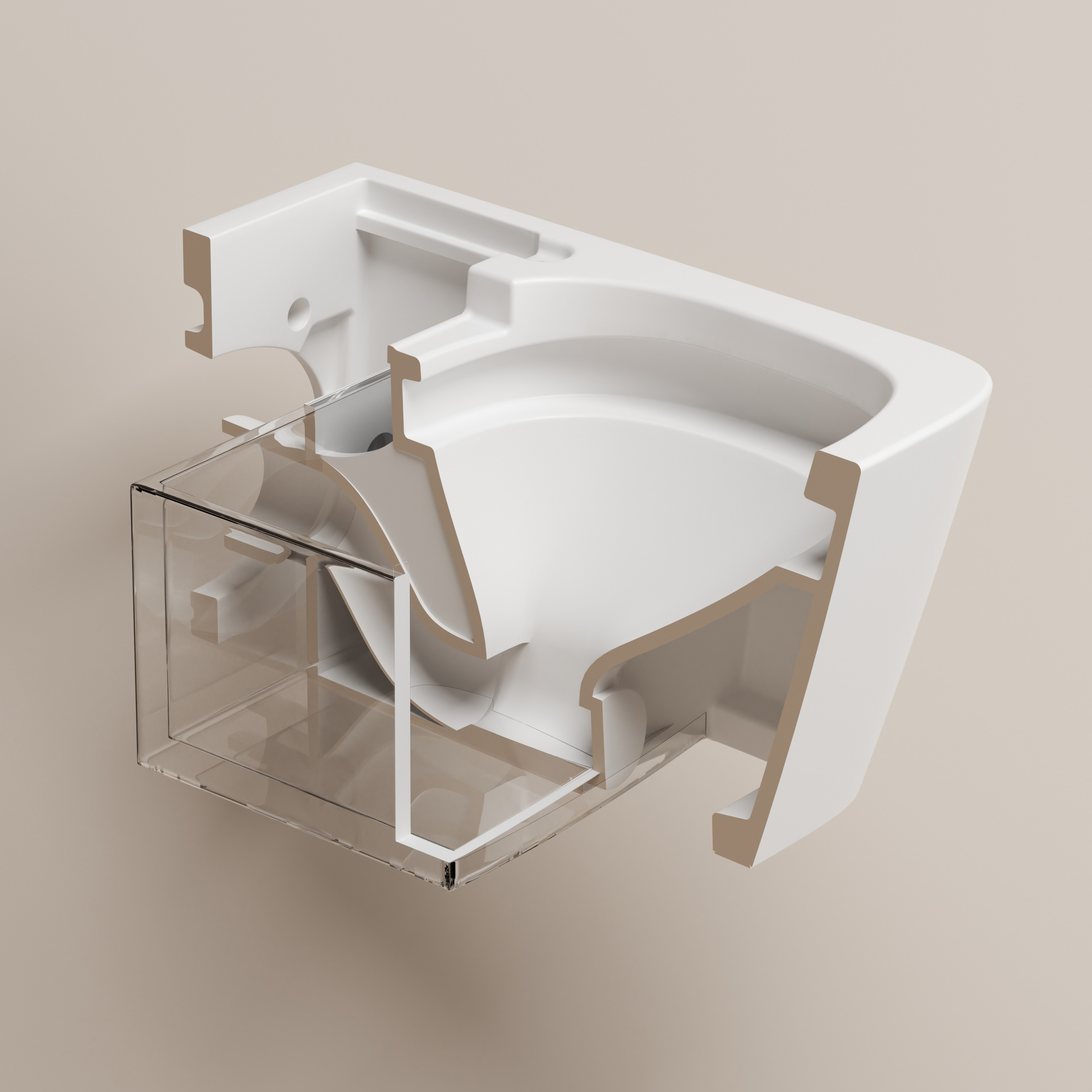 Электронный унитаз-биде ABBER Rechteck AC1215S подвесной белый