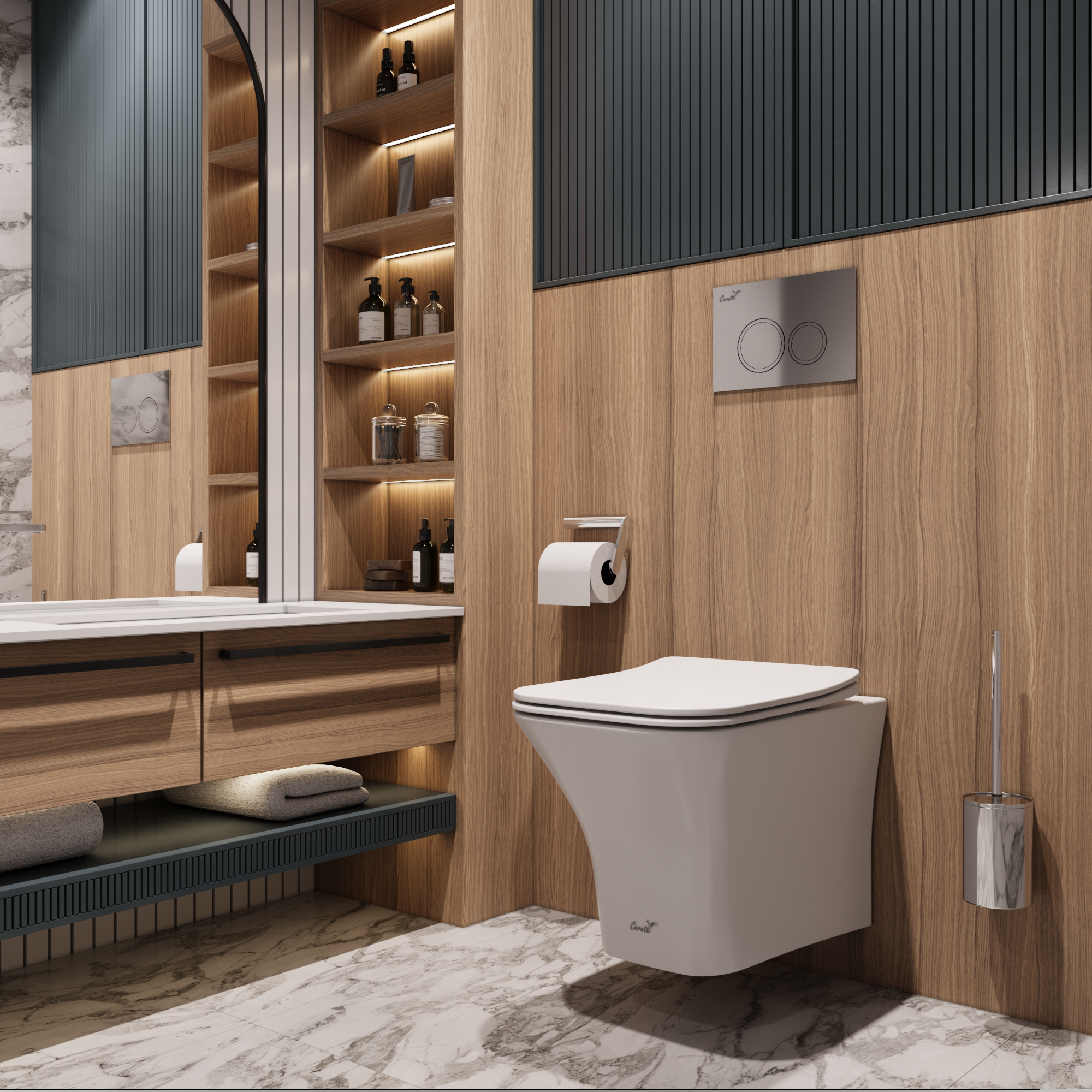 Унитаз VETTORE Aria MW ТЕРМООБЖИГ (не плёнка) подвесной безободковый белый матовый Ceruttispa CT9242 (480х340х350)