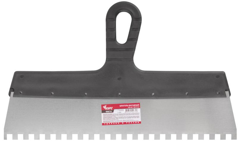 Шпатель фасадный зубчатый 350мм/зуб 8мм нерж. КУРС 06614